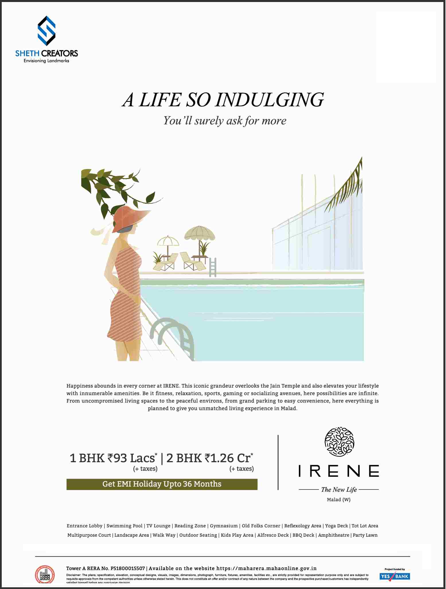 Get rid of EMI up to 36 months at Sheth Irene in Mumbai